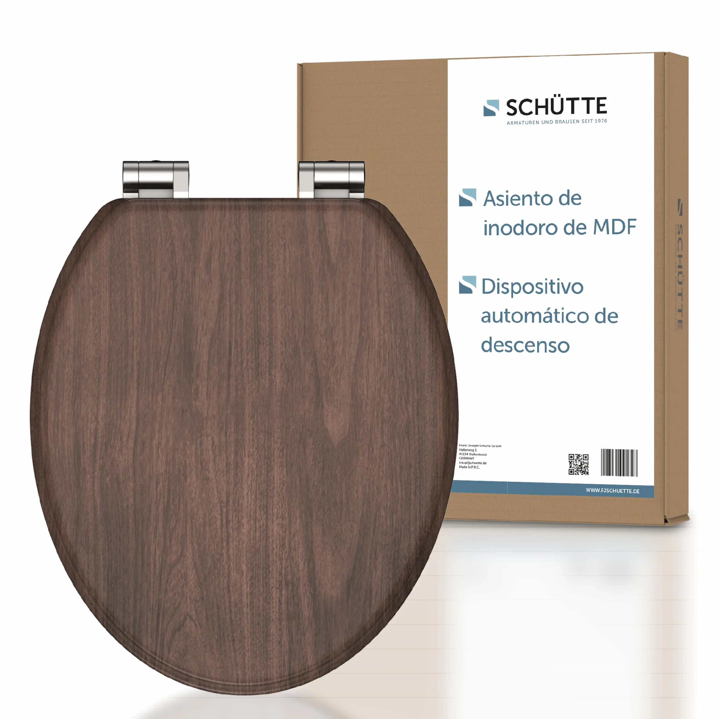 SCHÜTTE DARKWOOD Asiento de inodoro de madera con cierre suave